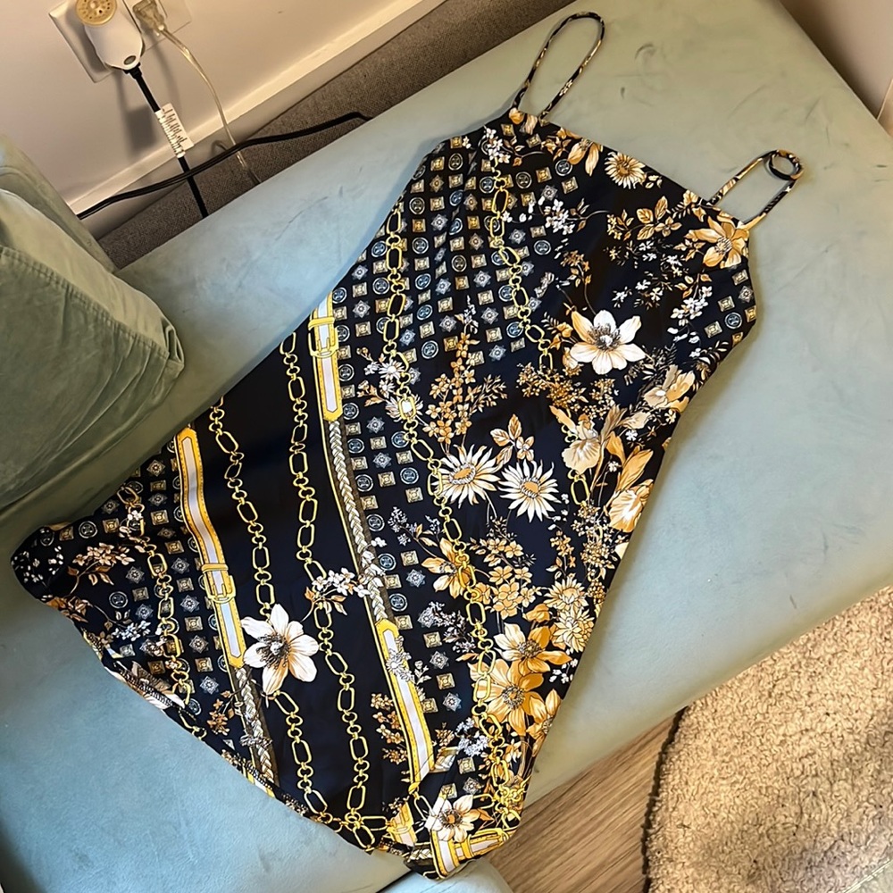 Floral chain slip dress
